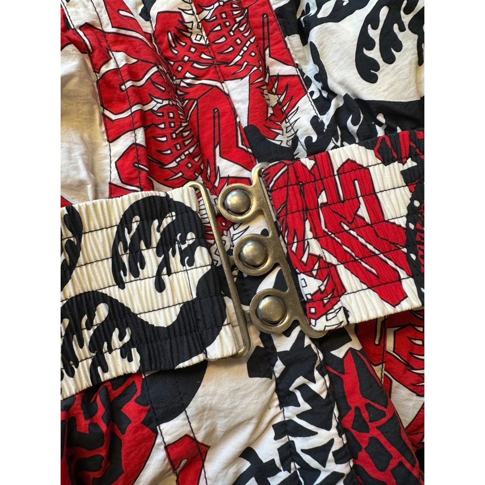 Vintage Tyrolia by Head Ski Suit Women 12 Red Black Graphic Jacket Stirrup Pants - Picture 6 of 15